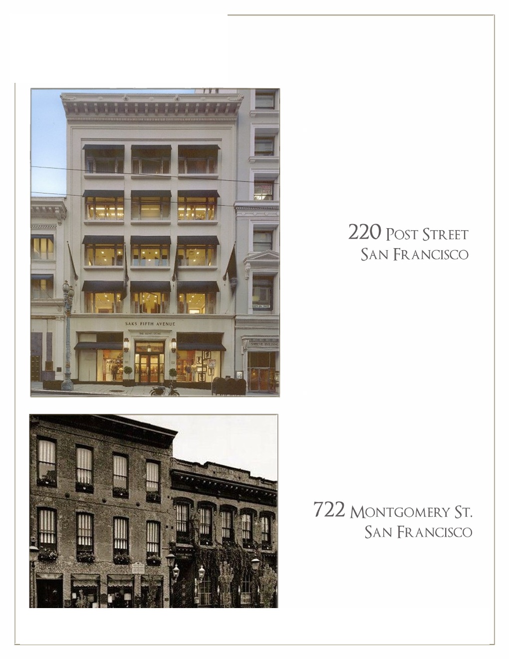 Historical San Francisco property references on Post Street and Montgomery Street
