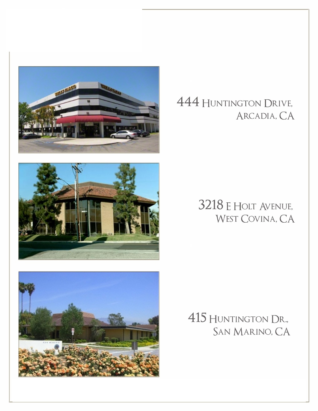 Historical California property references in Arcadia, West Covina, and San Marino