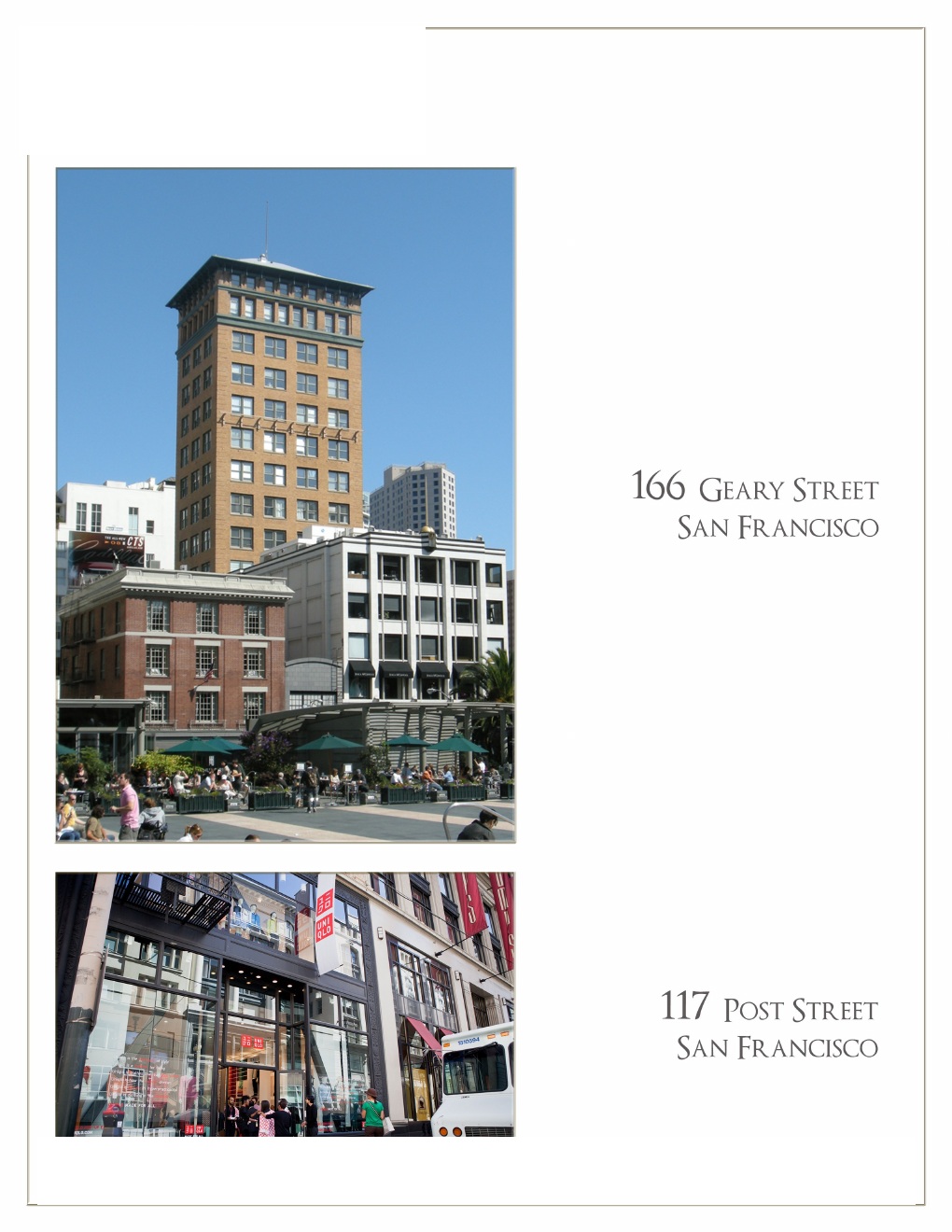 Historical San Francisco property references on Geary Street and Post Street
